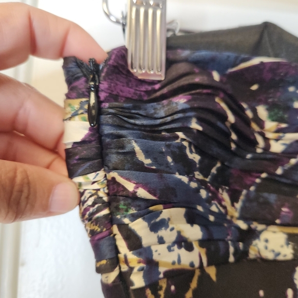 Laundry By Shelli Segal Silk Ruched Strapless Floral Mermaid Maxi Dress Size 0 - Picture 15 of 17